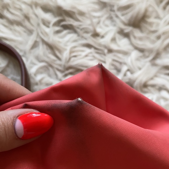 Coral Longchamp Le Pilage Nylon Shoulder Bag - SM - Picture 7 of 9